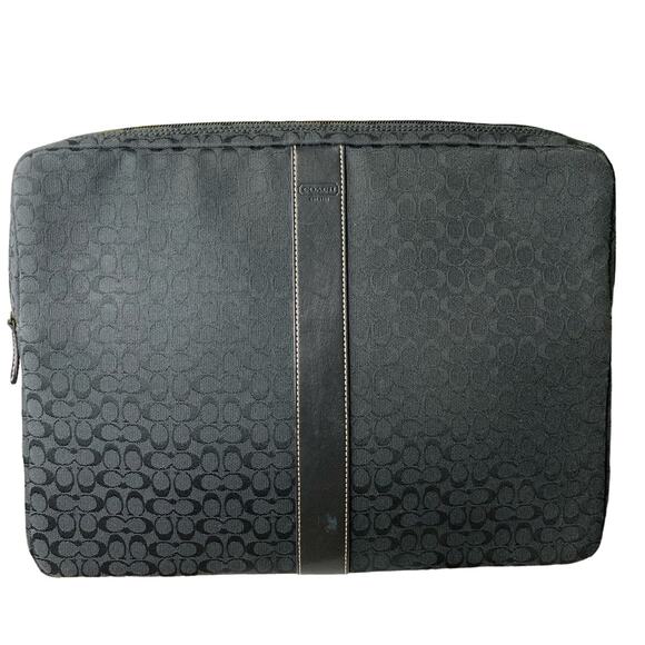 COACH Black Signature Canvas Laptop Case Sleeve Protector - Picture 1 of 8